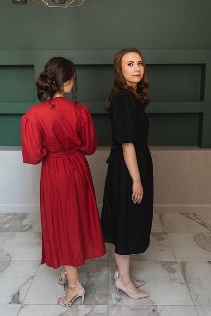 Льняное платье на запах фото 4