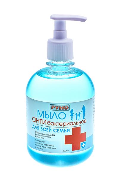 Антибактериальное жидкое мыло для всей семьи «Руно» дозатор 500 мл опт фото 1