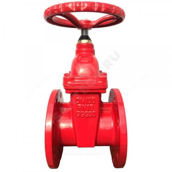 Задвижка чугунная 30ч39р  МЗВГ обрезиненный клин с гайкой и направляющими клина Ду 150 Ру16 до +150 фланцевая фото 2