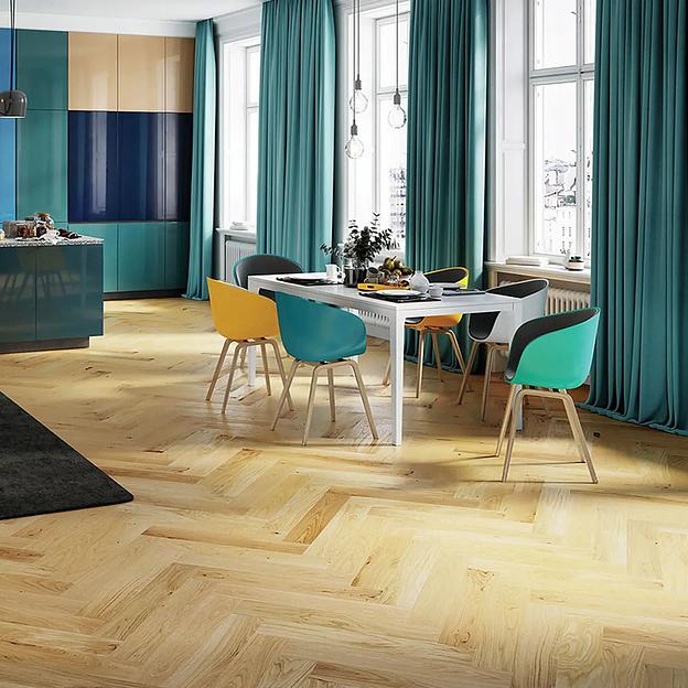 Паркет Barlinek Дуб Caramel Herringbone однополосный фото 2