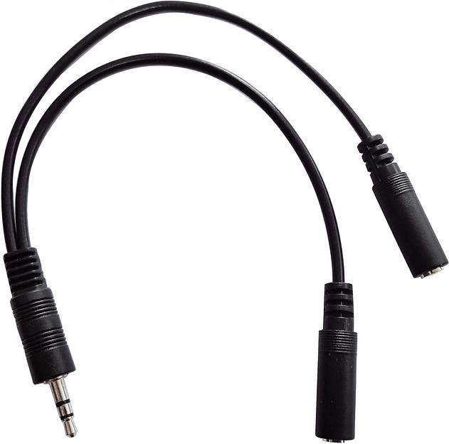 Адаптер аудио Buro BU-2XJACK-JACK 2xJack 3.5 (f)/Jack 3.5 (m) 0.2м. черный фото 1