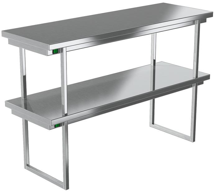 Тепловая полка кухонная двухъярусная в столовую ПН-821/803Т (800x300x800 мм) фото 1