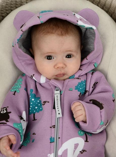 Комбинезон Мишки ёлочки на сиреневом, арт 01122 (56 см) фото 3