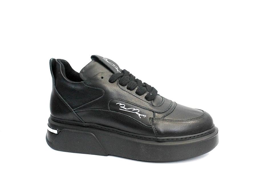 Кроссовки женские, чёрные, натуральная кожа, подкладка текстиль фото 1