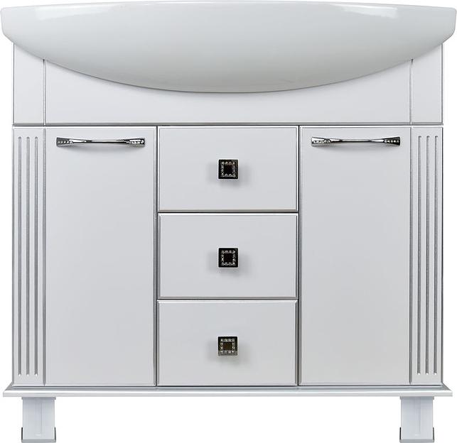 Тумба Аттика 85 DORATIZ 9912.321, белая патина серебро, под умывальник фото 2