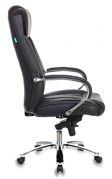 Кресло руководителя Бюрократ T-9922SL черный кожа крестовина металл хром фото 3