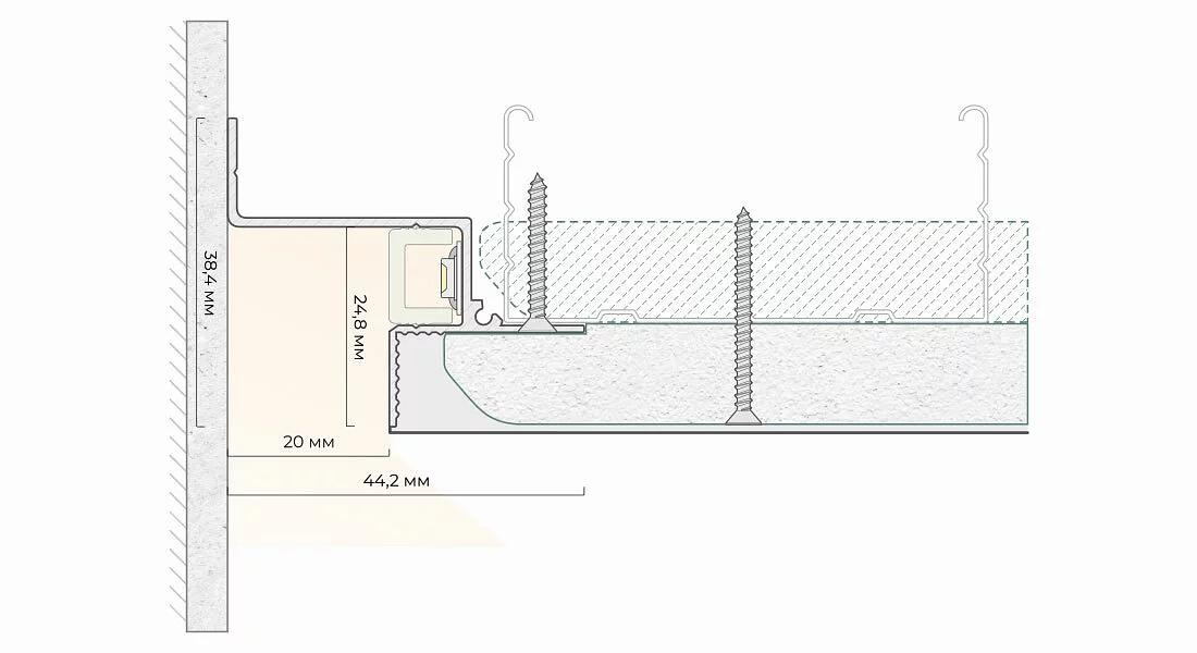 Теневой профиль FerGipps БП 309 черный ОПТ фото 2