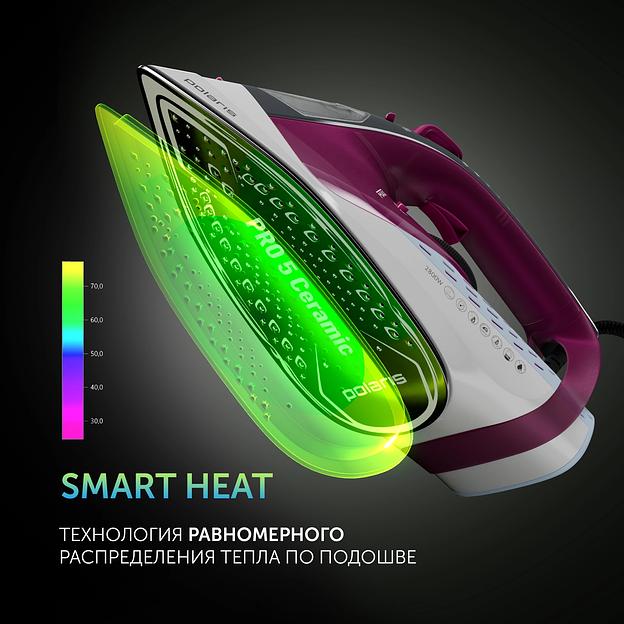 Утюг Polaris PIR 2860AK 2800Вт розовый/черный фото 3