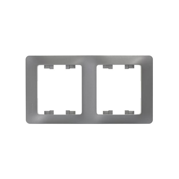 Systeme electric GSL001206 GLOSSA 2-постовая РАМКА, вертикальная, ПЛАТИНА фото 3