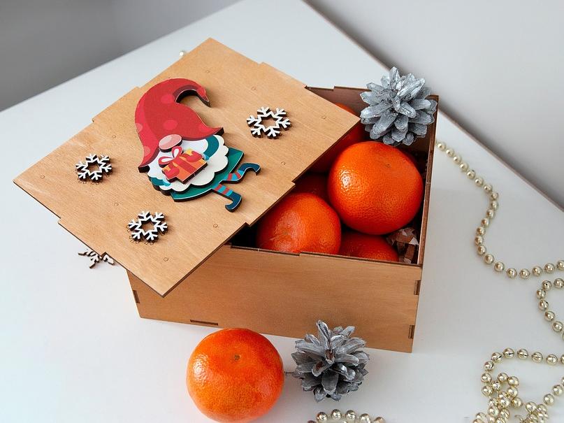 Фанерная коробка с 3D гномиком (различный дизайн)  фото 1