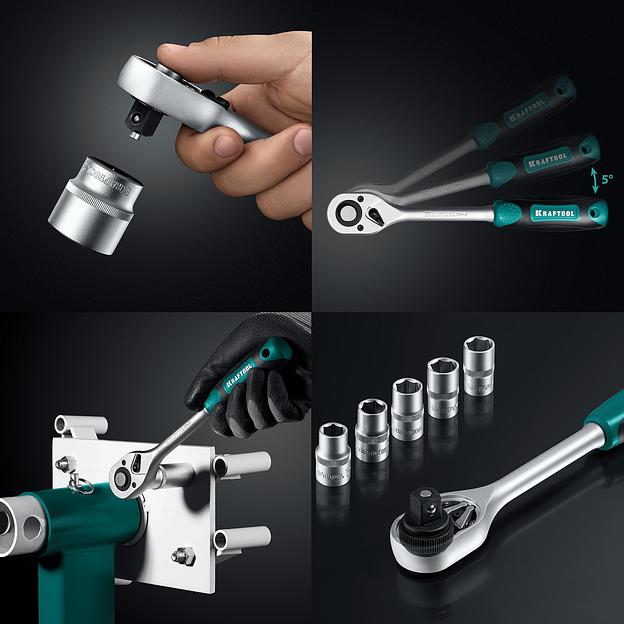 KRAFTOOL GRAND-152, 152 предм., (1/2″+1/4″), Универсальный набор инструмента (27978-H152) фото 9