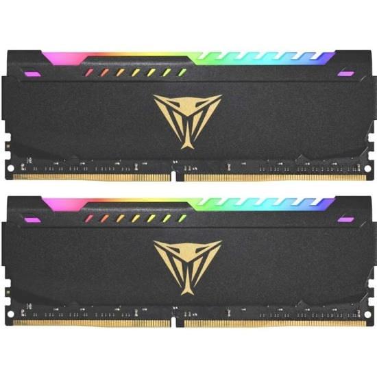 Модуль памяти PATRIOT Viper Steel RGB Gaming DDR4 Общий объём памяти 16Гб Module capacity 32Гб Количество 2 3600 МГц Радиатор Множитель частоты шины 20 1.35 В RGB черный PVSR432G360C0K фото 1