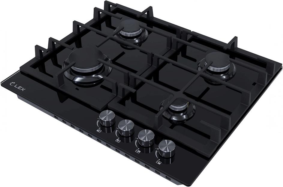 Газовая варочная поверхность Lex GVG 642A BBL черный фото 2
