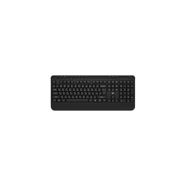 Клавиатура Oklick K257W, USB, Радиоканал, c подставкой для запястий, черный [2070286] фото 1