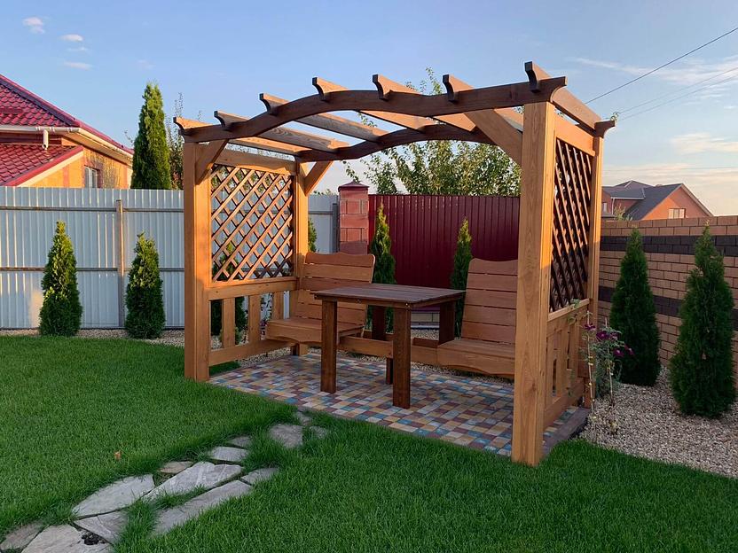 Изготовление и монтаж деревянных пергол фото 3
