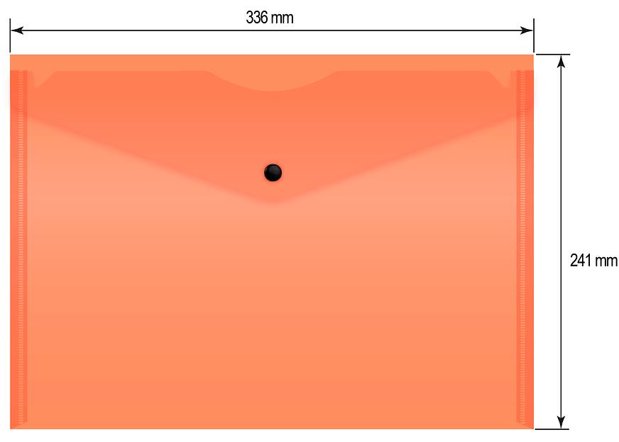 Конверт на кнопке Бюрократ Double Neon DNEPK803A4OR A4 пластик 0.18мм оранжевый фото 5