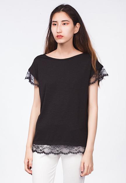 Футболка Crystal Travel «T-shirt pizzo al nero» ОПТ фото 2