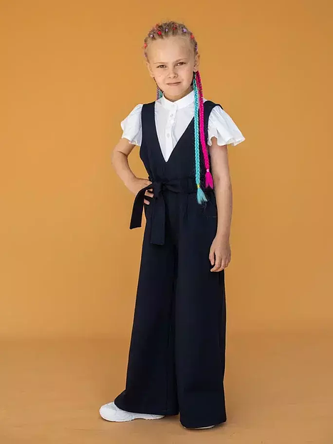 Комбинезон школьный на девочку KristiKlo синий ОПТ фото 5