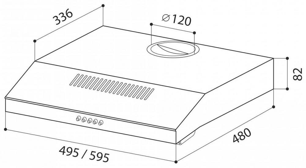 Вытяжка козырьковая Lex S 500 IX нержавеющая сталь управление: кнопочное (1 мотор) фото 2