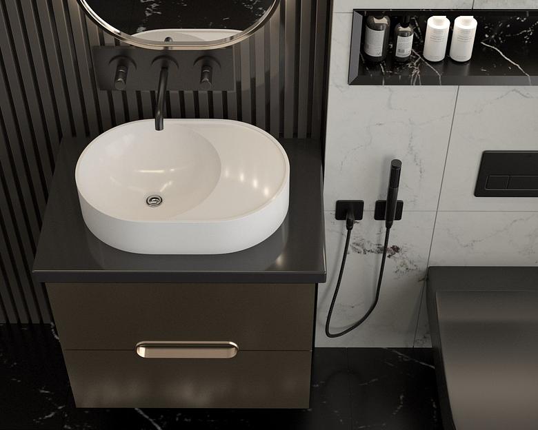 Раковина для ванной накладная Uperwood Luna 50 см, овальная фото 3