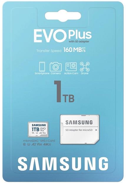 Флеш карта microSDXC 1TB Samsung MB-MC1T0SA EVO Plus V30 A2 + adapter фото 1