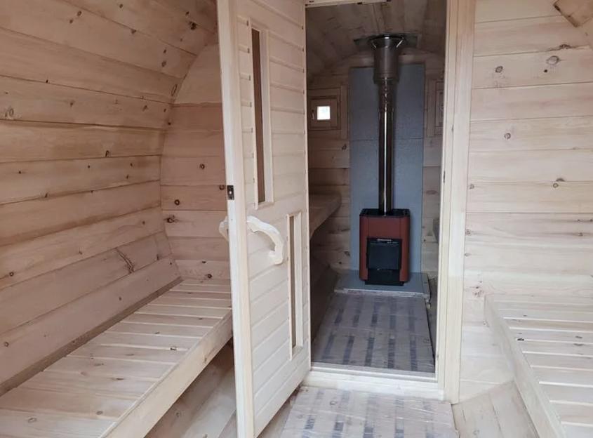 Круглая баня-бочка 4 м, Кедр, (1 секция) фото 5