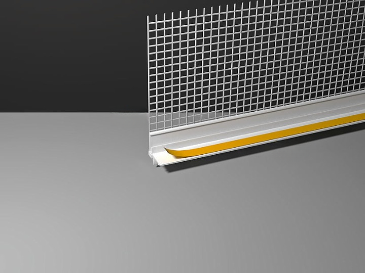 Оконный профиль ProfiGips примыкающий 6 мм с сеткой, белый 2,4/3 м ОПТ фото 1