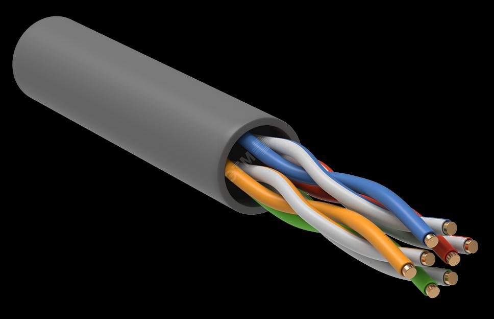 Витая пара U/UTP кат.5E 4 пары PVC 305м серый GENERICA фото 1