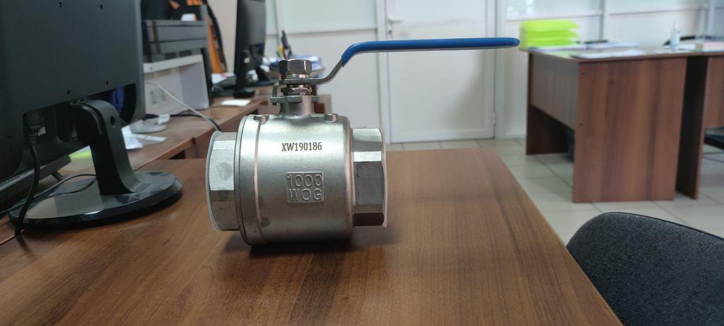 Кран нержавеющий шаровый муфтовый Ду 40 AISI 304 для труб 1000 WOG фото 2