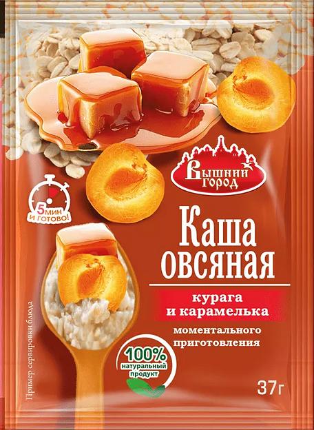 Овсяная каша в пакетике Вышний город с курагой и карамелькой, 37 г ОПТ фото 1