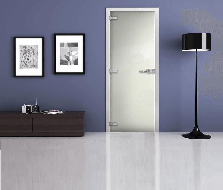 Стеклянная межкомнатная дверь «RAL 9003» опт фото 1