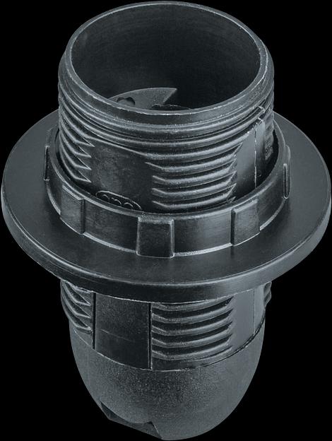 Патрон люстровый Е14 пластик с кольцом черный фото 1