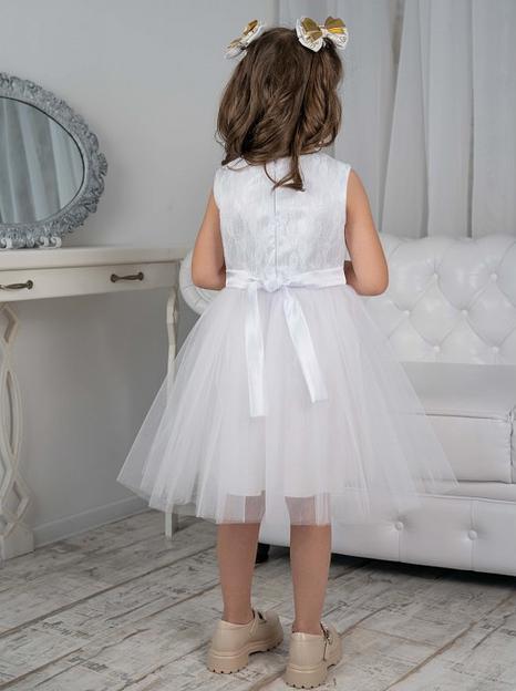 Платье для девочки Энди нарядное, белое, 22-214_1, опт фото 4