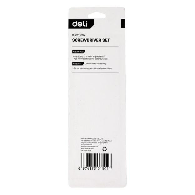 Набор отверток Deli DL620002 2шт SL6x125 + PH2x125 фото 1