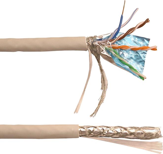 Кабель информационный Lanmaster LAN-5ESFUTP-HFLT-GY кат.5E SF/UTP 4 пары 24AWG LSZH внутренний 305м серый фото 1