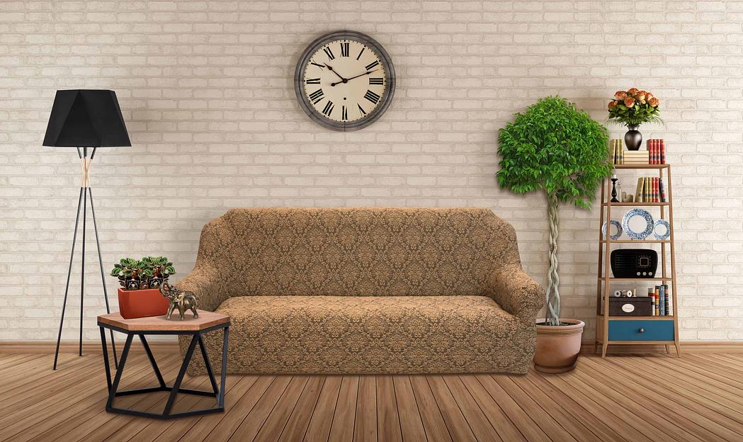 Чехол на трёхместный диван Чехлы&Пледы «Жаккард Вензель» серый ОПТ фото 6