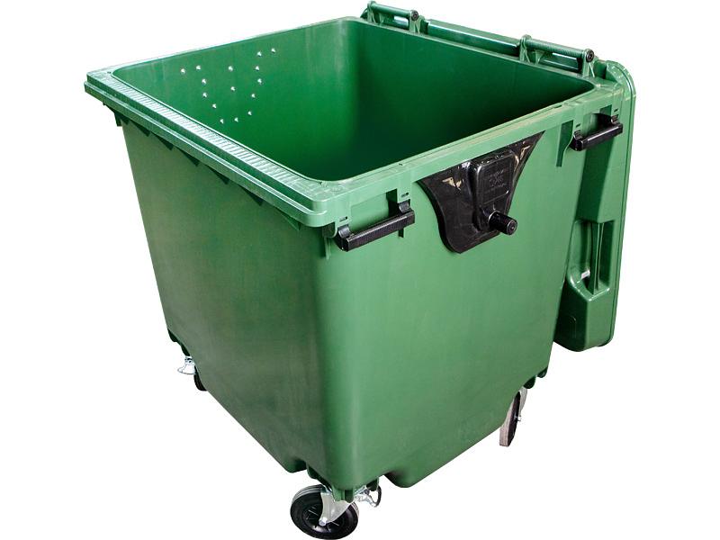 Мусорный контейнер 1100л. на колёсах зелёный фото 4