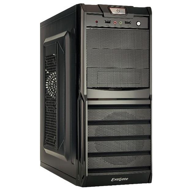 Exegate EX278402RUS Корпус Miditower Exegate XP-329S Black, ATX, <без БП>, 2*USB, Audio фото 1
