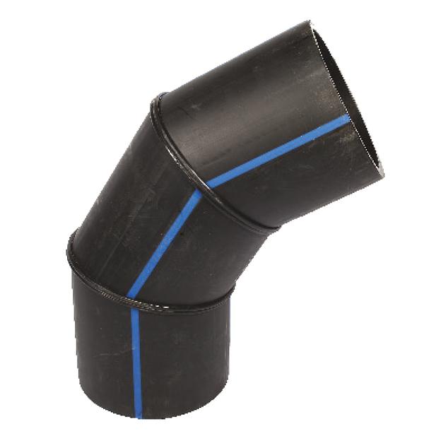 Отвод ПЭ 90º сварной 3-х сегментный, 75-90 гр, опт фото 1