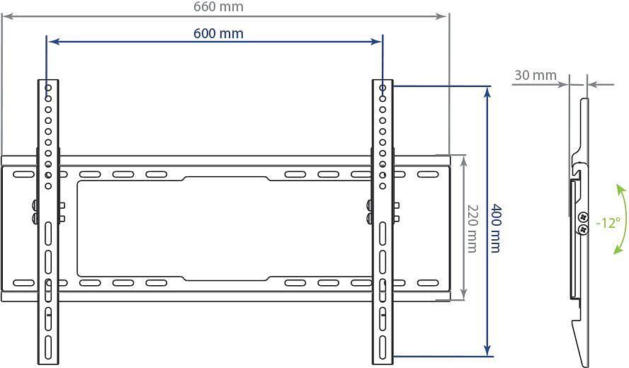 Кронштейн для телевизора Kromax IDEAL-102 черный 32"-90" макс.40кг настенный наклон фото 1