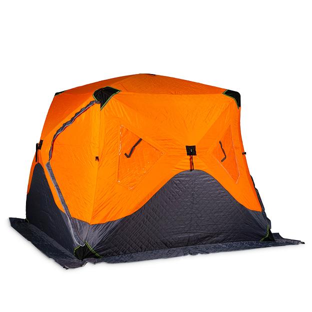 Палатка для зимней рыбалки куб оранжевая AG2038-1 фото 4