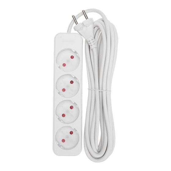 Rexant 13-4025 Удлинитель STANDARD 4 гнезда, 5м, 2х1,0мм?, б/з, белый фото 1