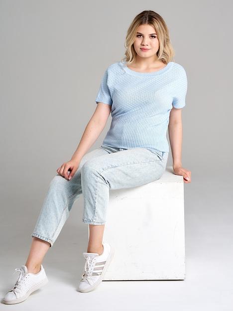 Кофта Вафелька голубой 46-48, 50-52, 54-56 ОПТ фото 8