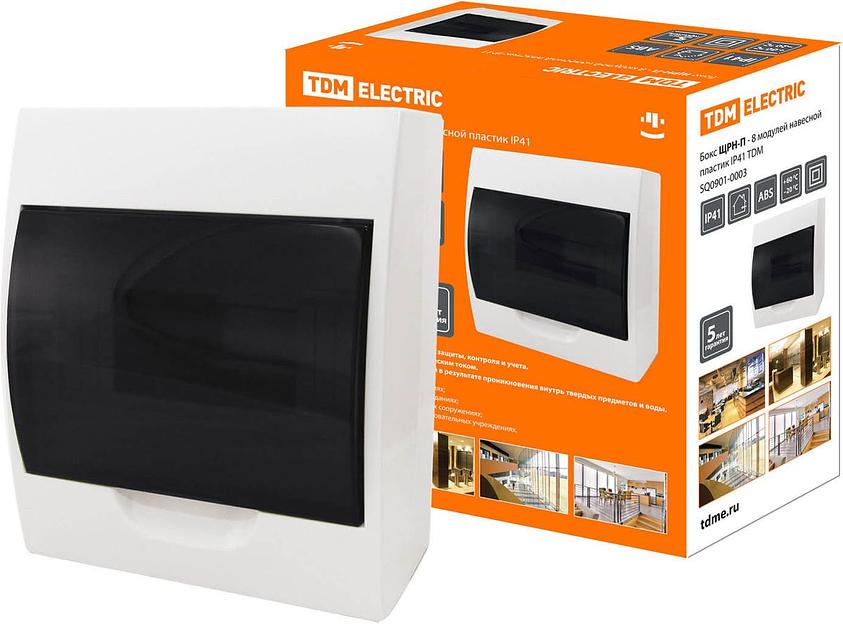 Бокс ЩРН-П-8 модулей навесной пластик IP41 TDM фото 1