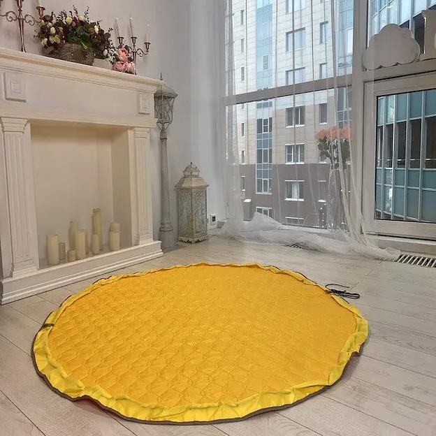 Утеплённый игровой коврик для хранения лего жёлтый ОПТ фото 3