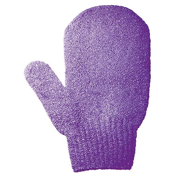 Мочалка-варежка с эффектом пилинга, Фиолетовая, опт фото 1