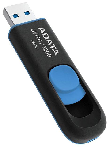 Флеш Диск A-Data 32Gb DashDrive UV128 AUV128-32G-RBE USB3.0 черный/синий фото 2