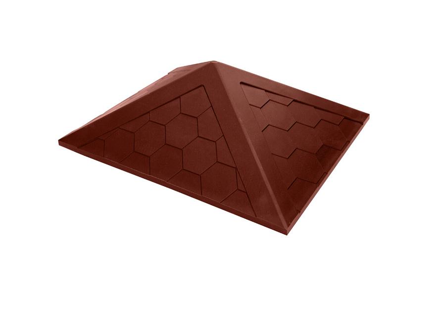 Колпак на заборный столб полимерно-песчаный на 1,5х2 кирпича - коричневый фото 1