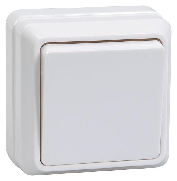 Выключатель IEK Октава откр. 1кл. IP20 белый (упак.:1шт) (EVO10-K01-10-DC) фото 1