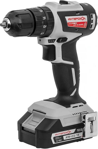 ИНТЕРСКОЛ ДАУ-10/18В 44 МиниМАКС бесщеточная аккум. дрель-шуруп [769.2.2.45] { Li-ion, кейс, 2 аккум., 2,5 Ач, ЗУ } фото 1
